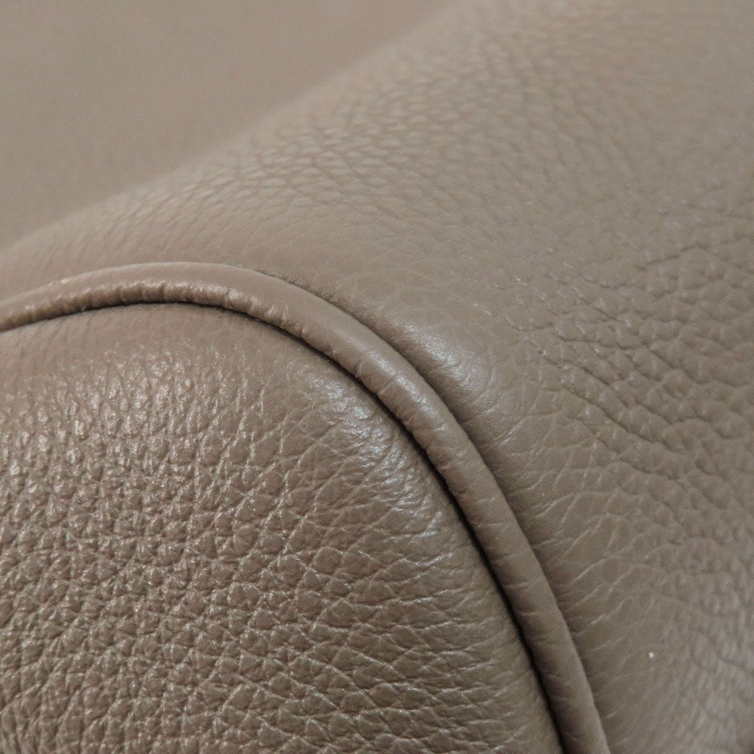 CELINE Tote Bag Calfskin Brown logo 2WAY Women Used Authentic