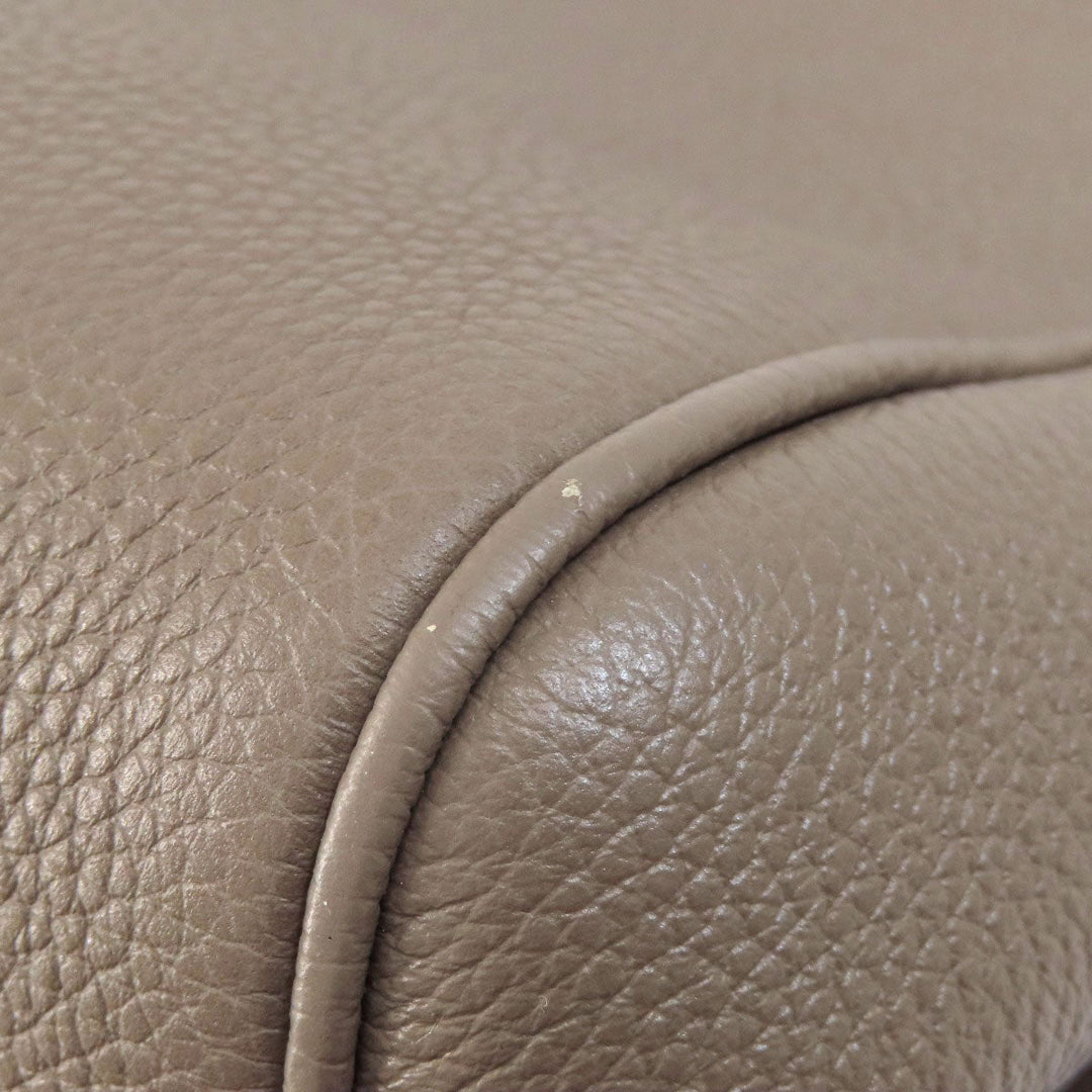 CELINE Tote Bag Calfskin Brown logo 2WAY Women Used Authentic