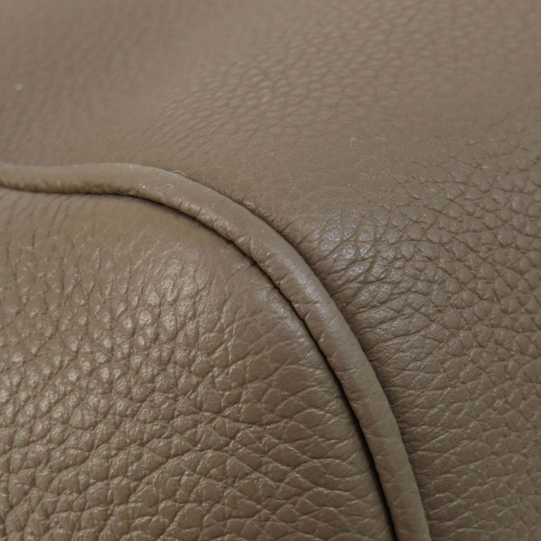 CELINE Tote Bag Calfskin Brown logo 2WAY Women Used Authentic