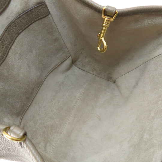 CELINE Tote Bag Calfskin Brown logo 2WAY Women Used Authentic