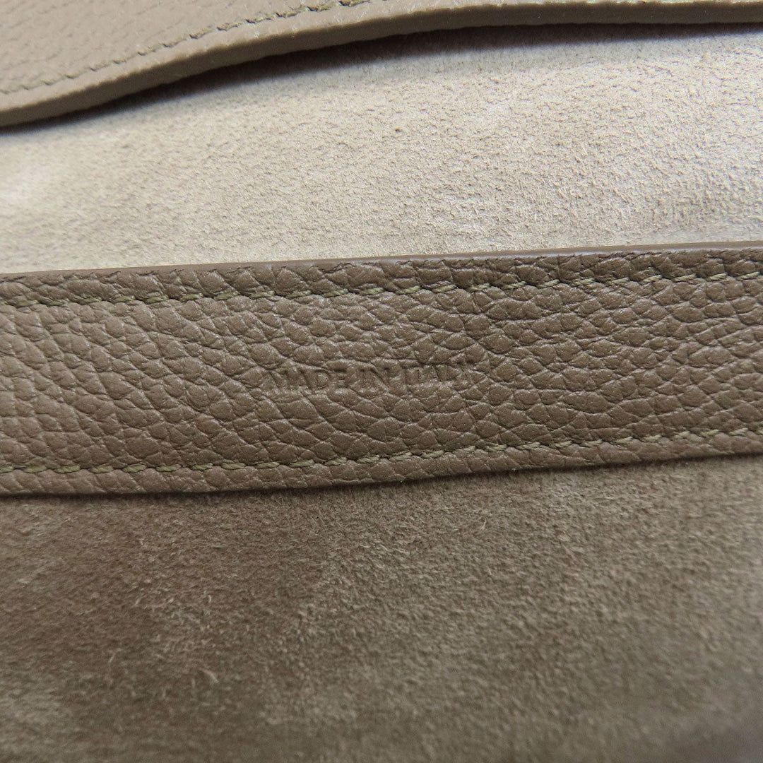 CELINE Tote Bag Calfskin Brown logo 2WAY Women Used Authentic