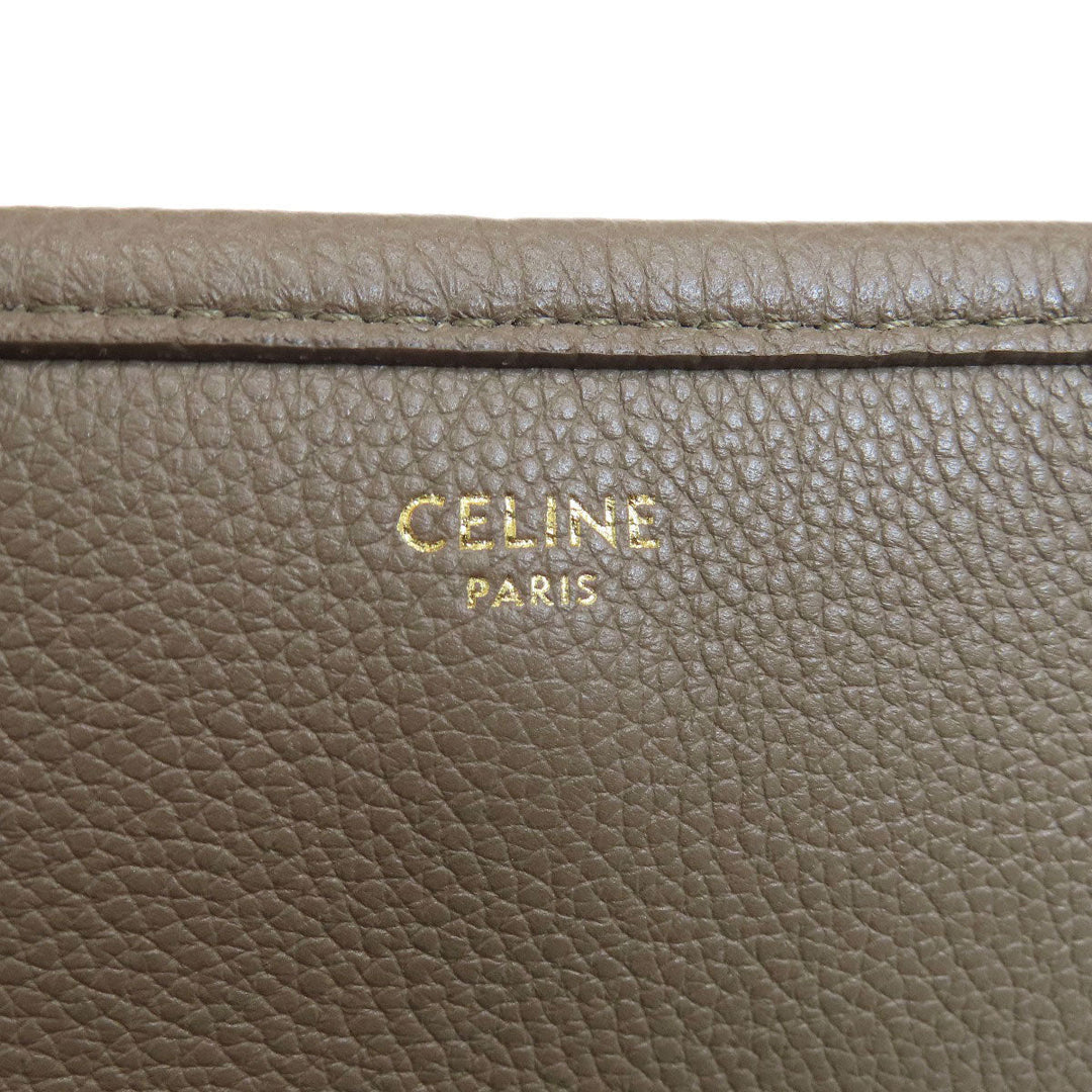 CELINE Tote Bag Calfskin Brown logo 2WAY Women Used Authentic