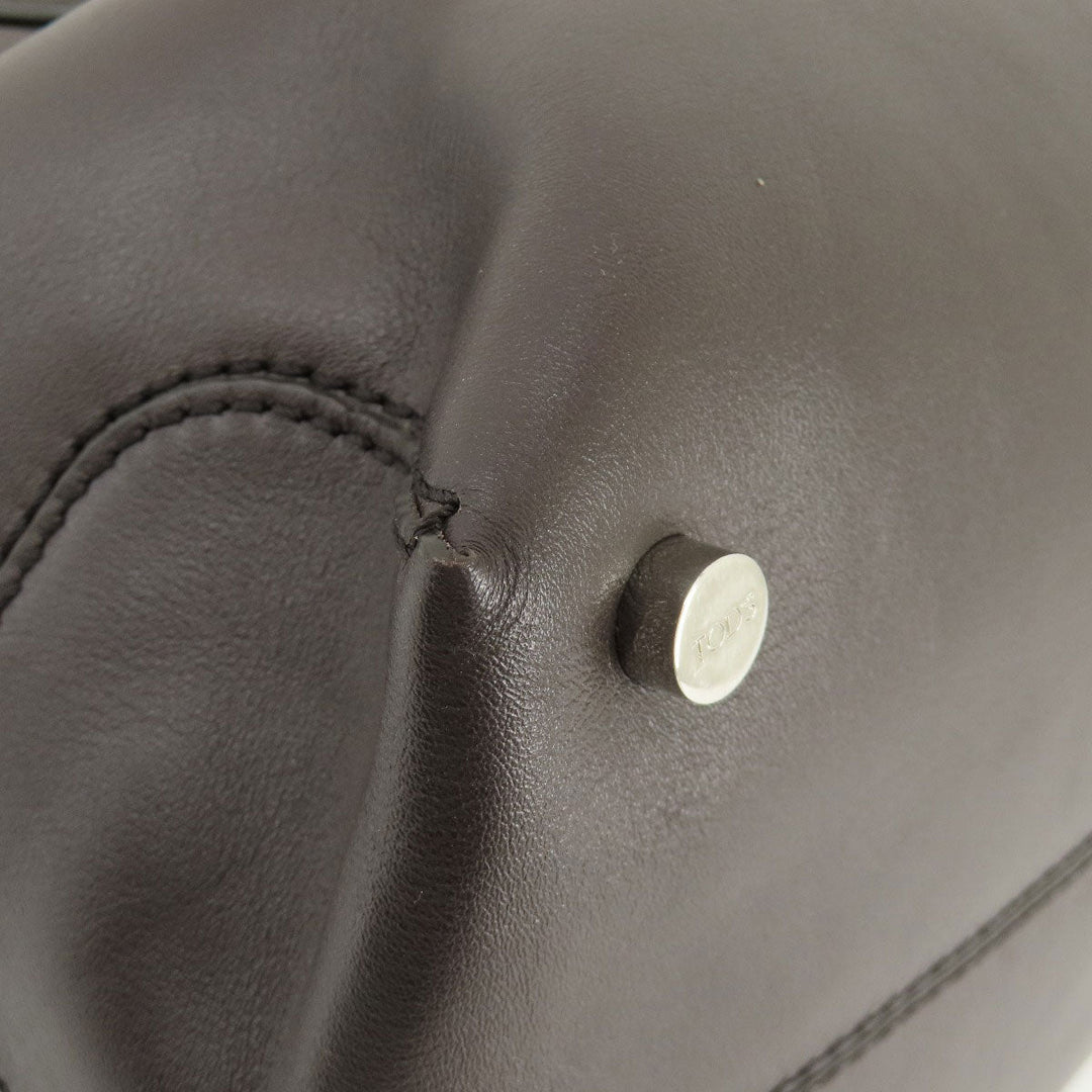 TOD'S Handbag leather Brown 2WAY Women Used Authentic