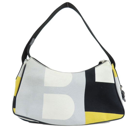 BALLY Shoulder Bag canvas multicolor one belt signature Women Used Authentic