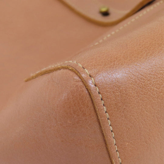 IL BISONTE Tote Bag leather Brown logo Women Used Authentic