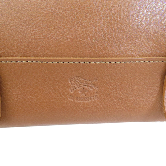 IL BISONTE Tote Bag leather Brown logo Women Used Authentic