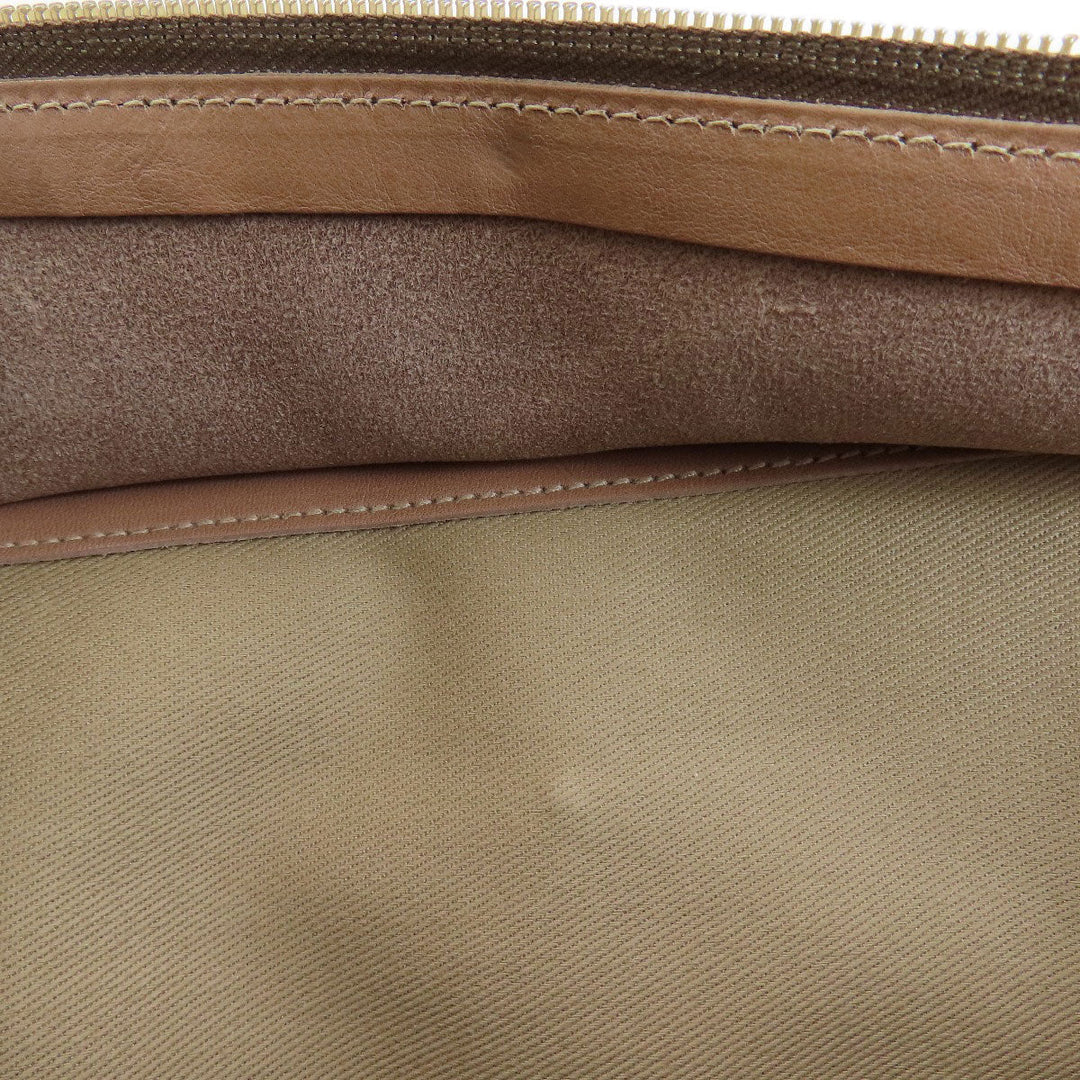IL BISONTE Tote Bag leather Brown logo Women Used Authentic