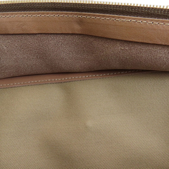 IL BISONTE Tote Bag leather Brown logo Women Used Authentic