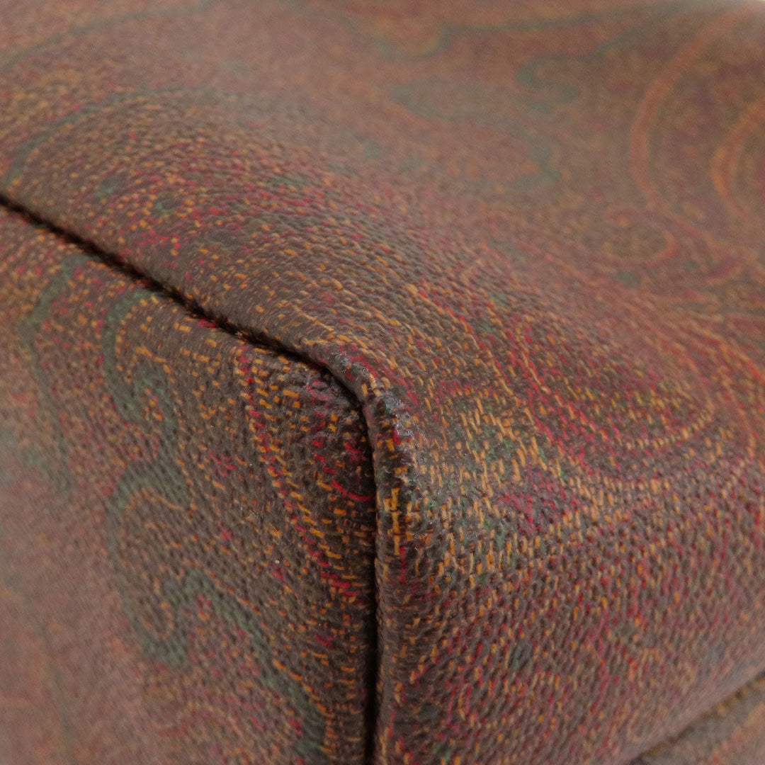 ETRO Handbag PVC Brown Paisley Women Used Authentic