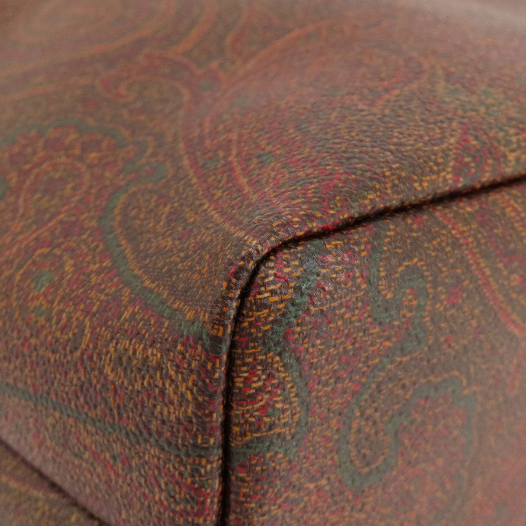 ETRO Handbag PVC Brown Paisley Women Used Authentic