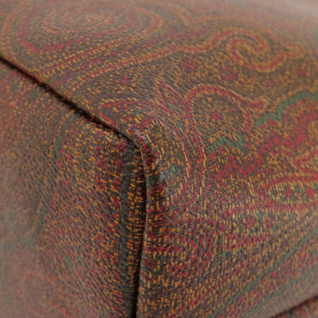 ETRO Handbag PVC Brown Paisley Women Used Authentic