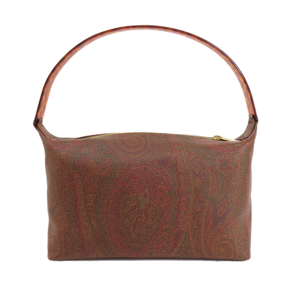 ETRO Handbag PVC Brown Paisley Women Used Authentic