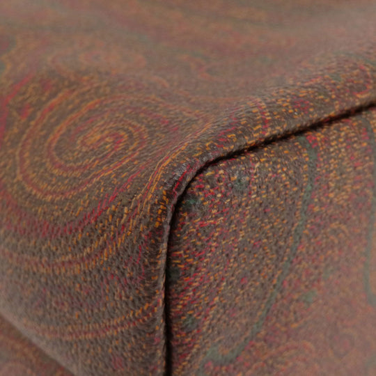 ETRO Handbag PVC Brown Paisley Women Used Authentic