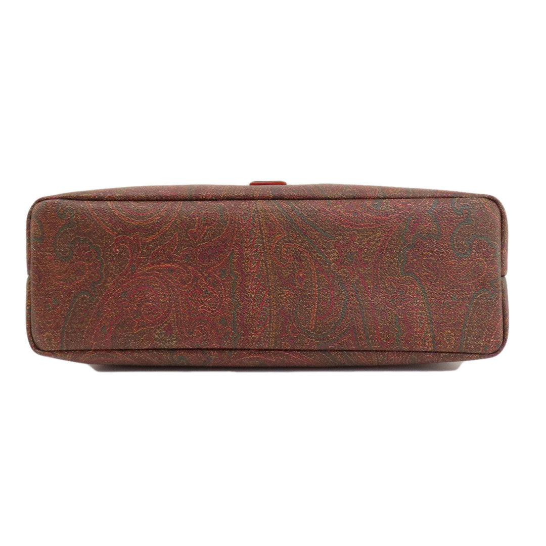 ETRO Handbag PVC Brown Paisley Women Used Authentic