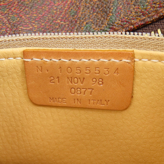 ETRO Handbag PVC Brown Paisley Women Used Authentic