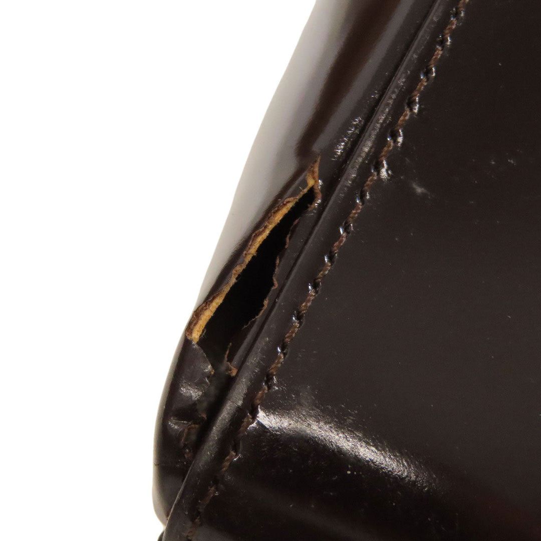 Christian Dior Tote Bag Patent leather Brown Lady Dior Women Used Authentic