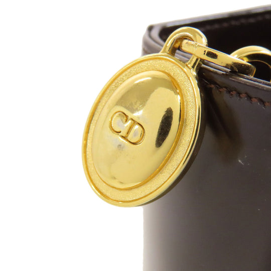 Christian Dior Tote Bag Patent leather Brown Lady Dior Women Used Authentic