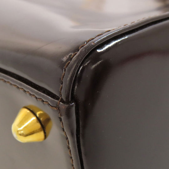 Christian Dior Tote Bag Patent leather Brown Lady Dior Women Used Authentic