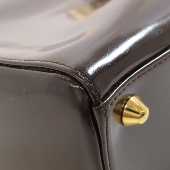 Christian Dior Tote Bag Patent leather Brown Lady Dior Women Used Authentic