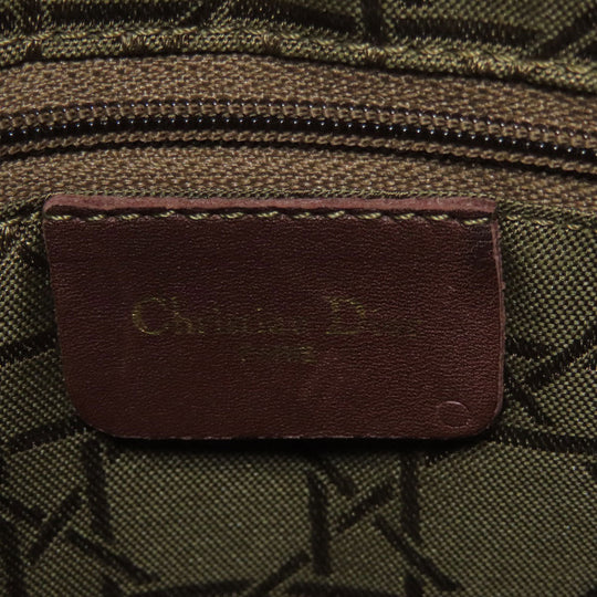 Christian Dior Tote Bag Patent leather Brown Lady Dior Women Used Authentic