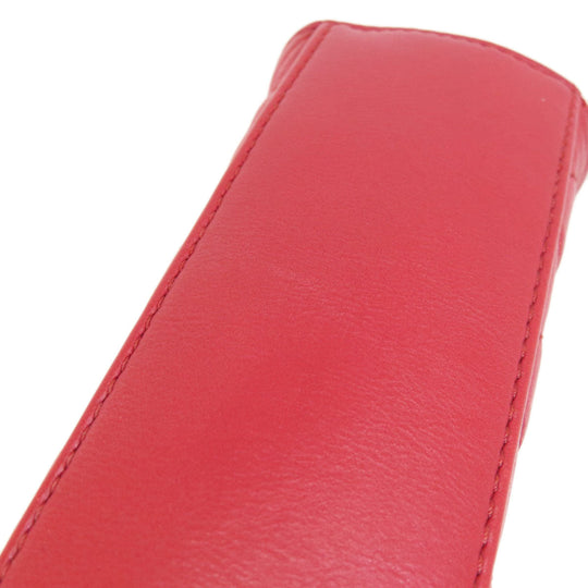 CHANEL Shoulder Bag lambskin Red ChainShoulder Matelasse SilverMetal