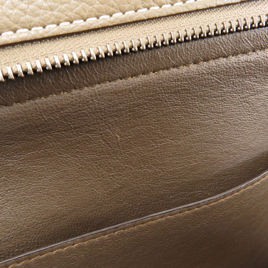 CELINE Tote Bag leather Brown Trapeze 2WAY Women Used Authentic