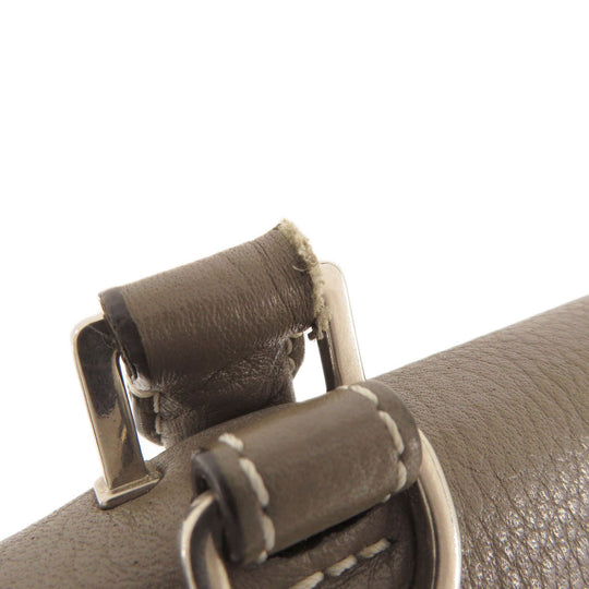 CELINE Tote Bag leather Brown Trapeze 2WAY Women Used Authentic