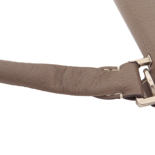 CELINE Tote Bag leather Brown Trapeze 2WAY Women Used Authentic