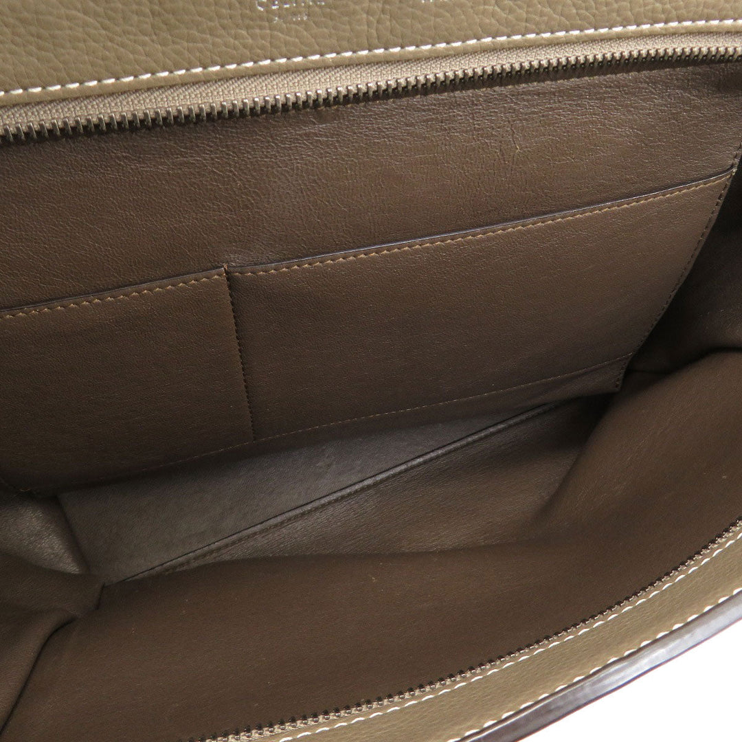 CELINE Tote Bag leather Brown Trapeze 2WAY Women Used Authentic