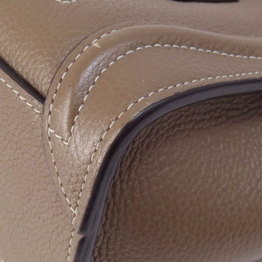 CELINE Handbag Calfskin Brown Luggage nano 2 WAY