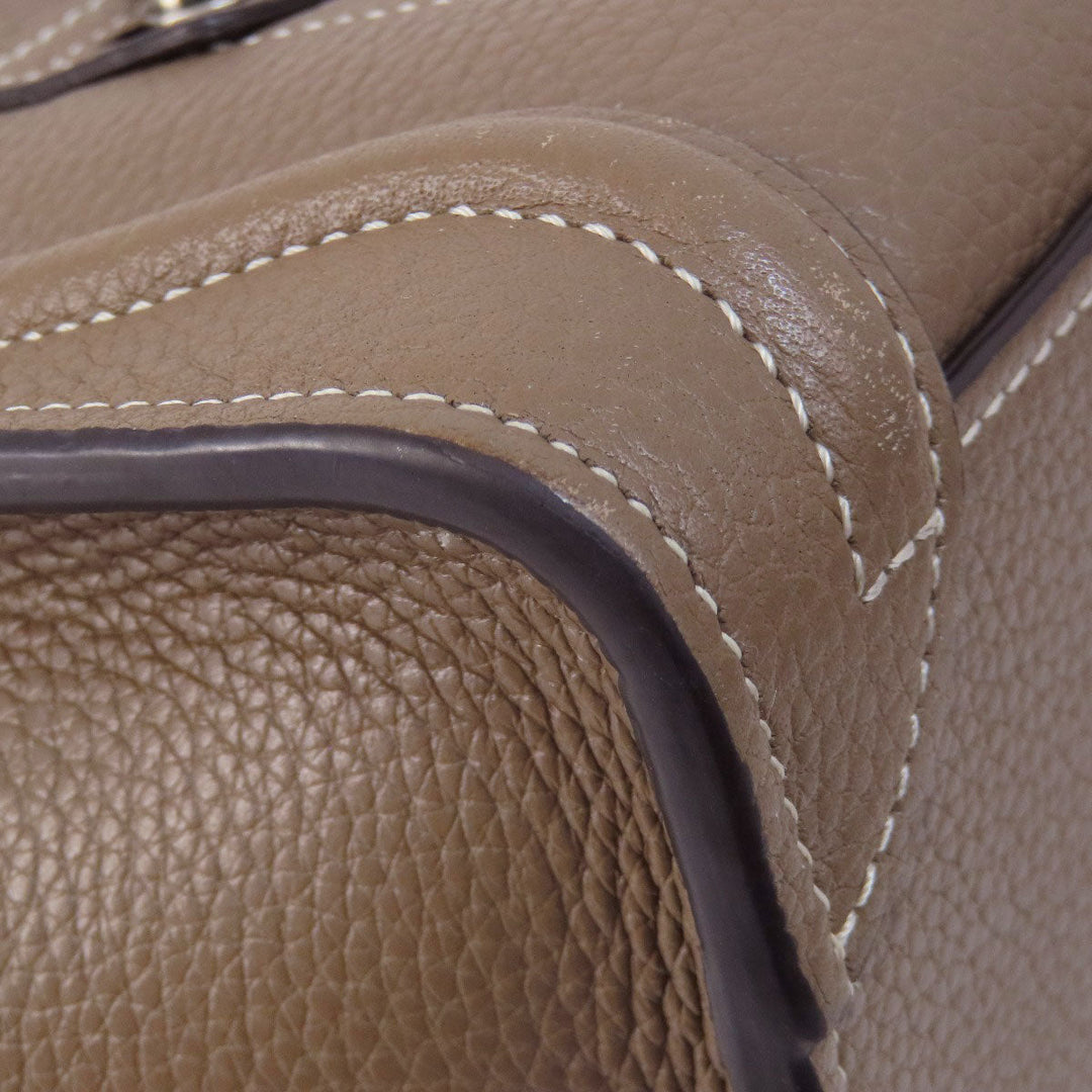 CELINE Handbag Calfskin Brown Luggage nano 2 WAY