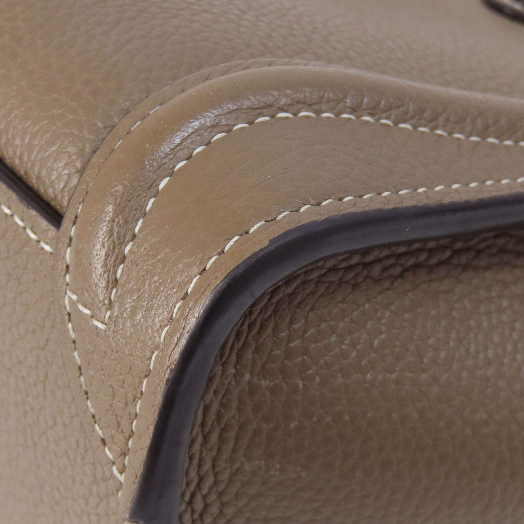 CELINE Handbag Calfskin Brown Luggage nano 2 WAY