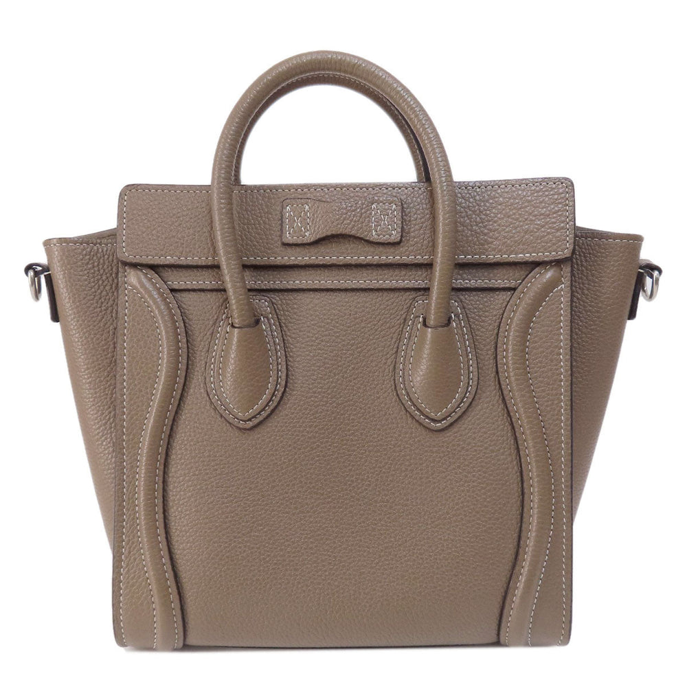 CELINE Handbag Calfskin Brown Luggage nano 2 WAY