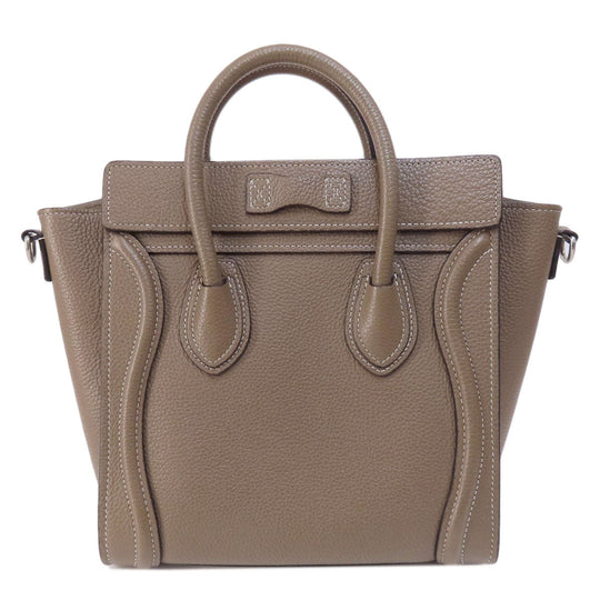 CELINE Handbag Calfskin Brown Luggage nano 2 WAY