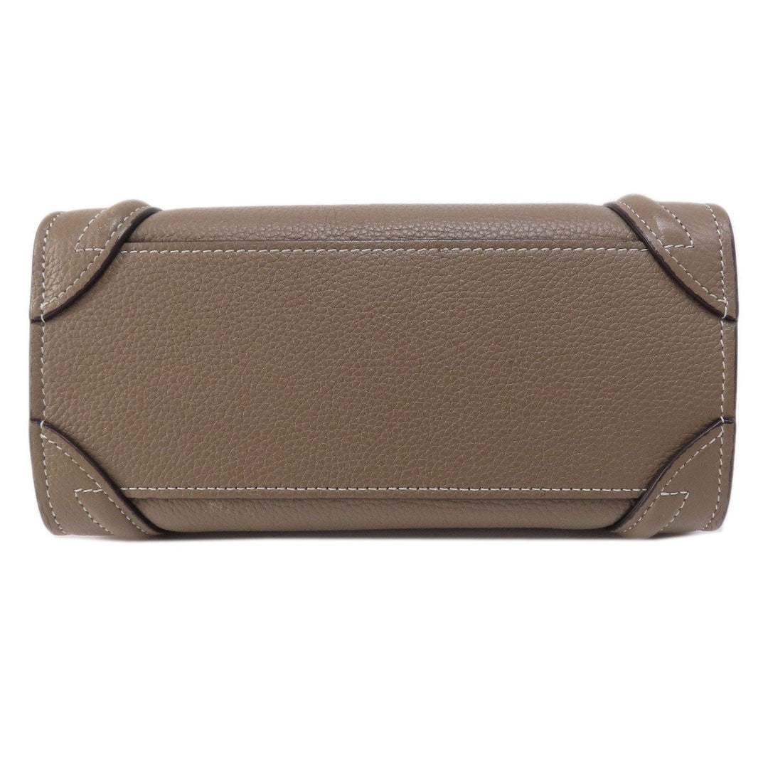 CELINE Handbag Calfskin Brown Luggage nano 2 WAY