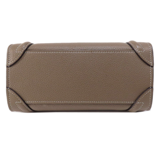 CELINE Handbag Calfskin Brown Luggage nano 2 WAY