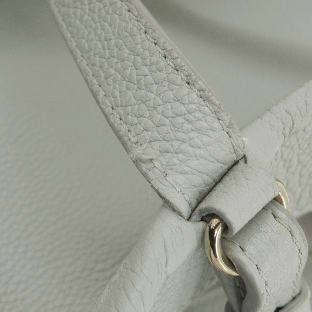 CELINE Handbag leather gray Small Fold Hippo 2WAY Women Used Authentic