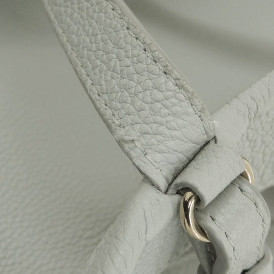 CELINE Handbag leather gray Small Fold Hippo 2WAY Women Used Authentic