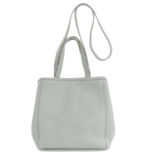CELINE Handbag leather gray Small Fold Hippo 2WAY Women Used Authentic