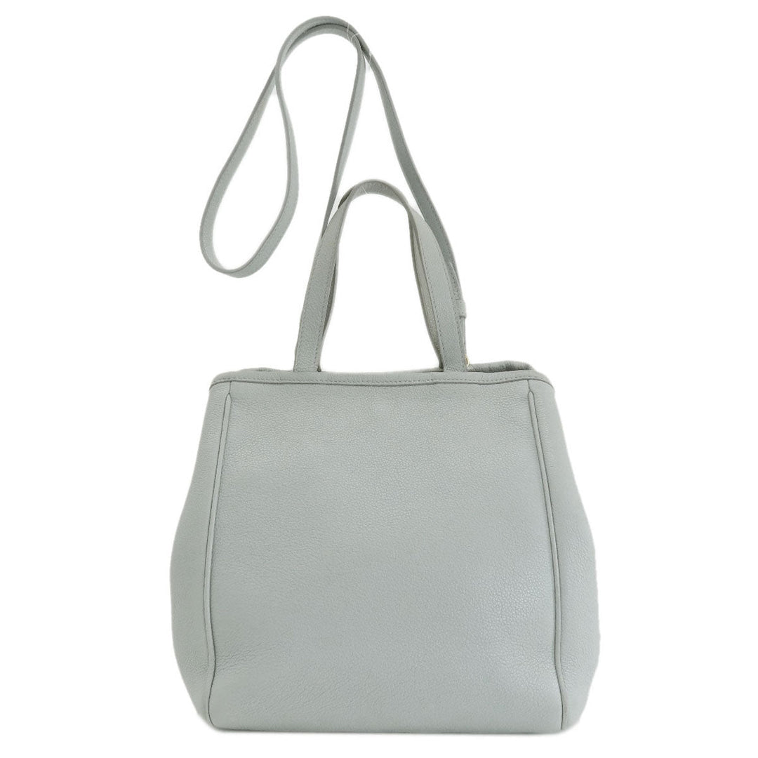 CELINE Handbag leather gray Small Fold Hippo 2WAY Women Used Authentic