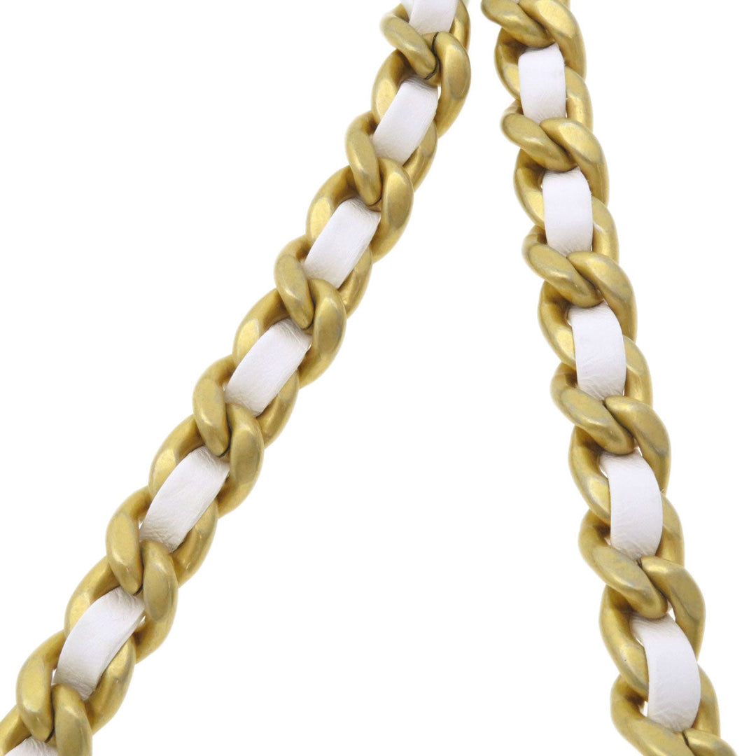 CHANEL Shoulder Bag lambskin white Chain Wallet COCO Mark Matelasse