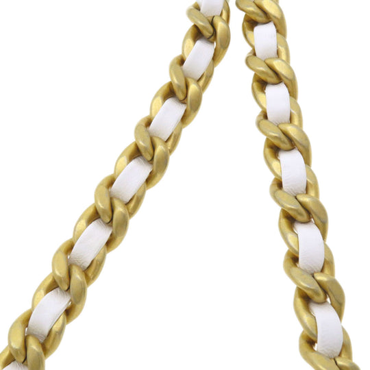 CHANEL Shoulder Bag lambskin white Chain Wallet COCO Mark Matelasse