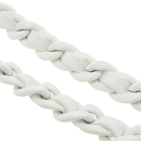 CHANEL Shoulder Bag lambskin white Chain Wallet COCO Mark Matelasse