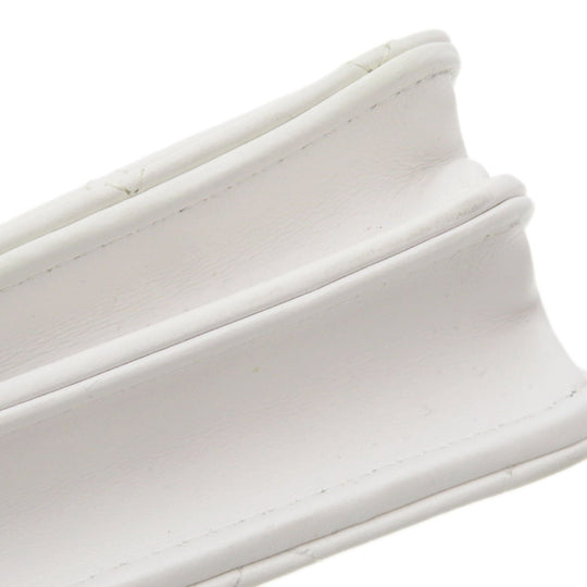 CHANEL Shoulder Bag lambskin white Chain Wallet COCO Mark Matelasse