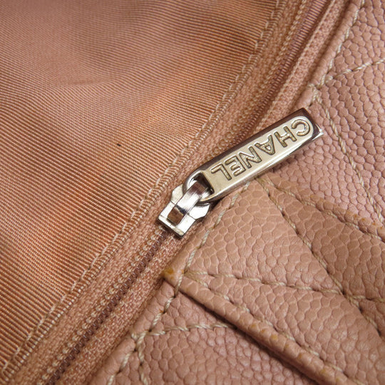 CHANEL Tote Bag Soft caviar skin pink COCO Mark 2WAY Matelasse SilverMetal Women Used Authentic