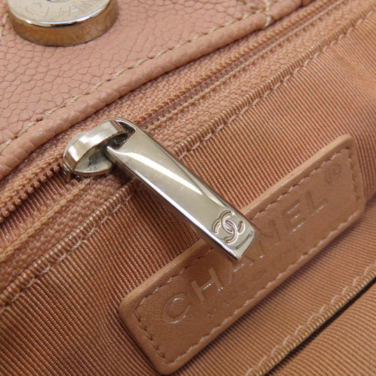 CHANEL Tote Bag Soft caviar skin pink COCO Mark 2WAY Matelasse SilverMetal Women Used Authentic