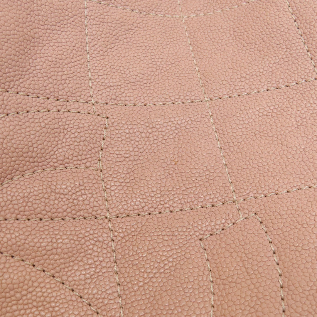 CHANEL Tote Bag Soft caviar skin pink COCO Mark 2WAY Matelasse SilverMetal Women Used Authentic
