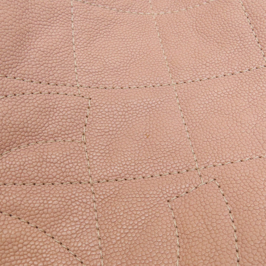 CHANEL Tote Bag Soft caviar skin pink COCO Mark 2WAY Matelasse SilverMetal Women Used Authentic