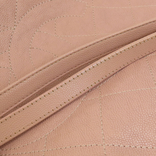 CHANEL Tote Bag Soft caviar skin pink COCO Mark 2WAY Matelasse SilverMetal Women Used Authentic