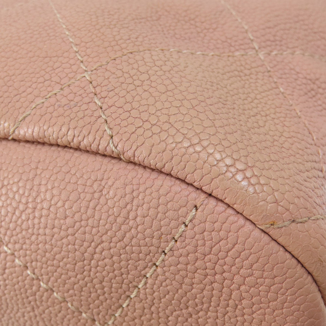 CHANEL Tote Bag Soft caviar skin pink COCO Mark 2WAY Matelasse SilverMetal Women Used Authentic